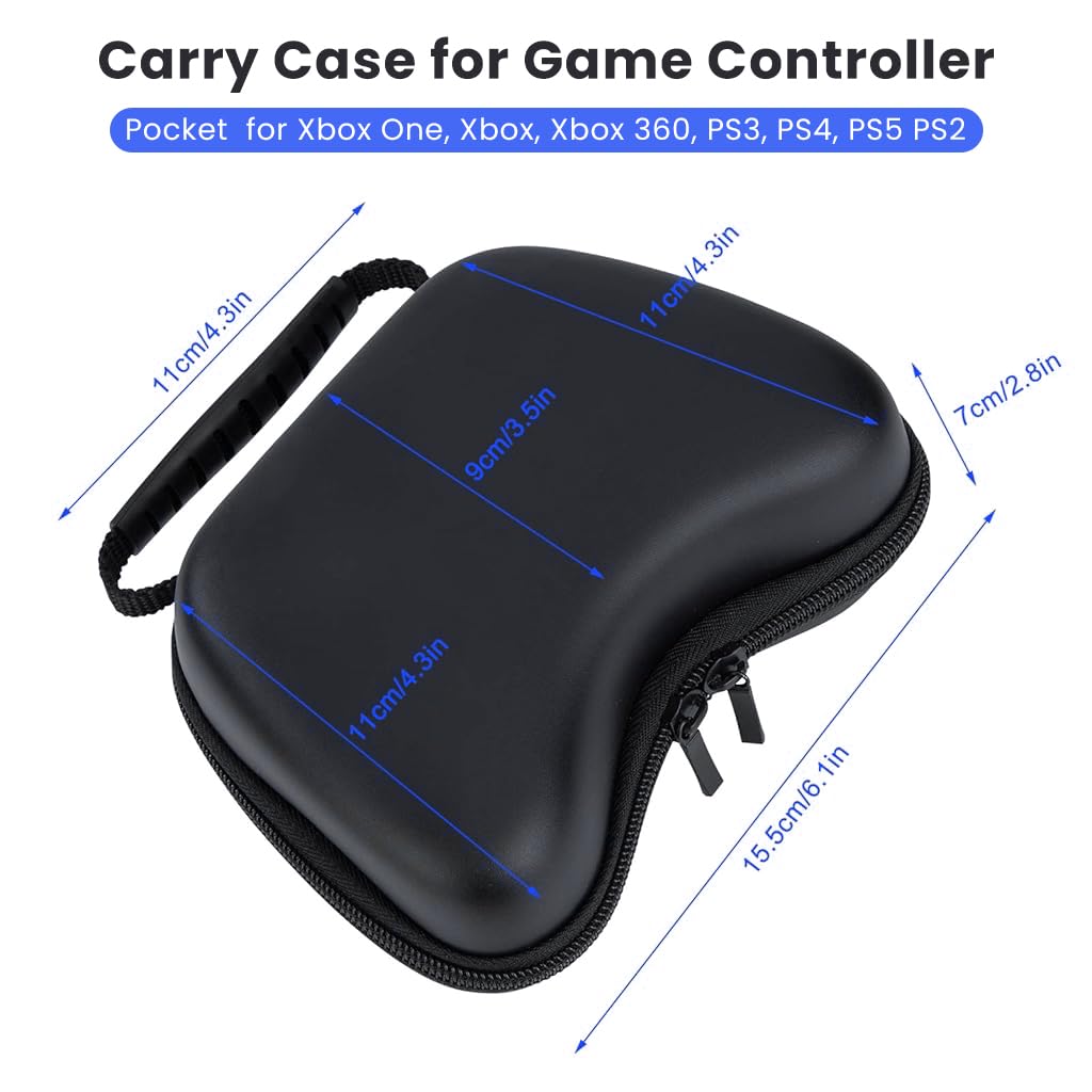 ZORBES® Carry Case for Game Controller Universal Portable Travel Bag with Internal Pocket Compatible with Switch Pro Xbox One 360 PS5 PS4 PS3 Controller 7.5*5.5*3.2 inch ZORBES® Carry Case for Game Controller Universal Portable Travel Bag with Internal Pocket Compatible with Switch Pro Xbox One 360 PS5 PS4 PS3 Controller 7.5*5.5*3.2 inch